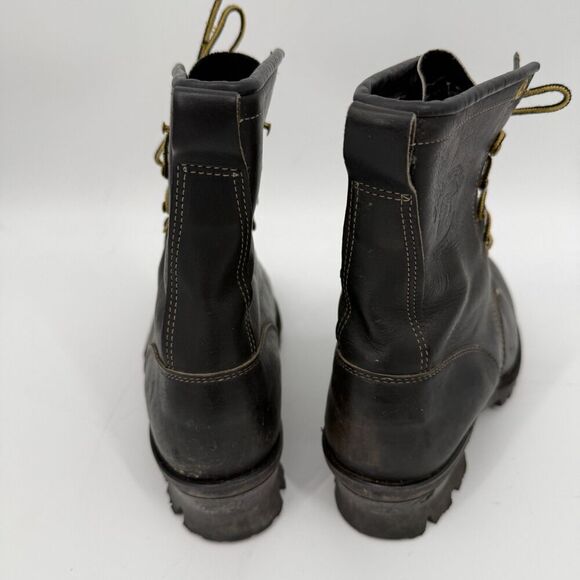 Chippewa Steel Toe Logger Boots Leather Lace Up Black Vibram Men Size 8.5 E WIDE main image 6
